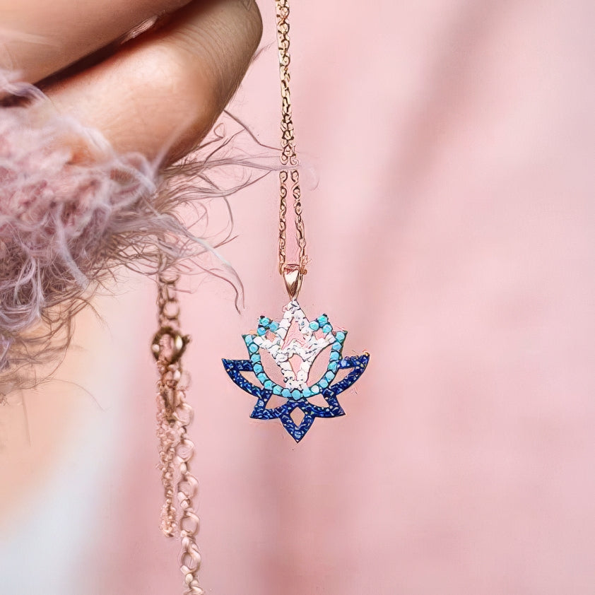 Lotus Flower of Life Silver Necklace