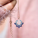 Lotus Flower of Life Silver Necklace