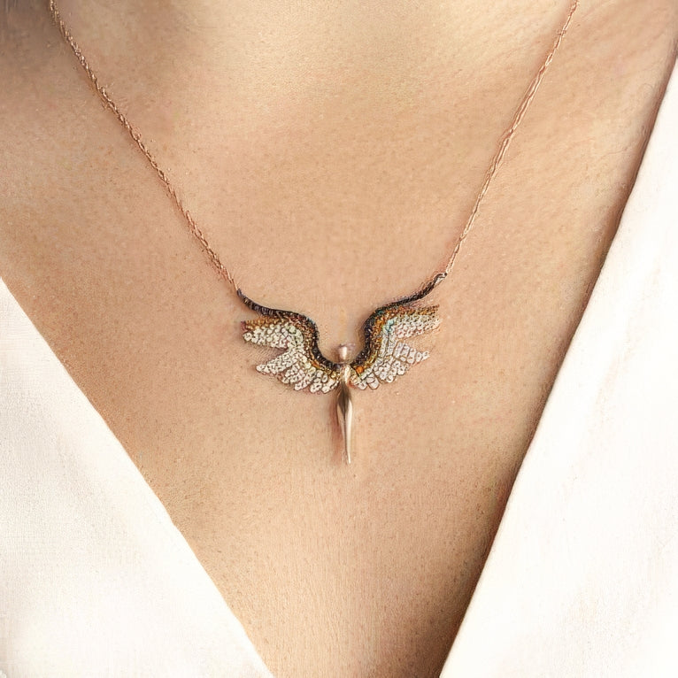 Brown Michael Angel Necklace