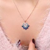 Lotus Flower of Life Silver Necklace