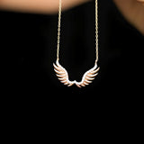 Angel Wing White Stone Necklace