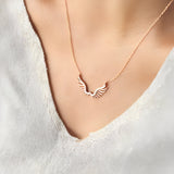 Angel Wing White Stone Necklace