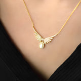 Solitaire Michael Angel Wing Necklace