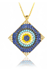 Checkered Mosaic Eye Necklace