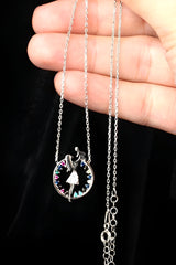 Mother & Baby Necklace with Rose-Colored Zircon Stone